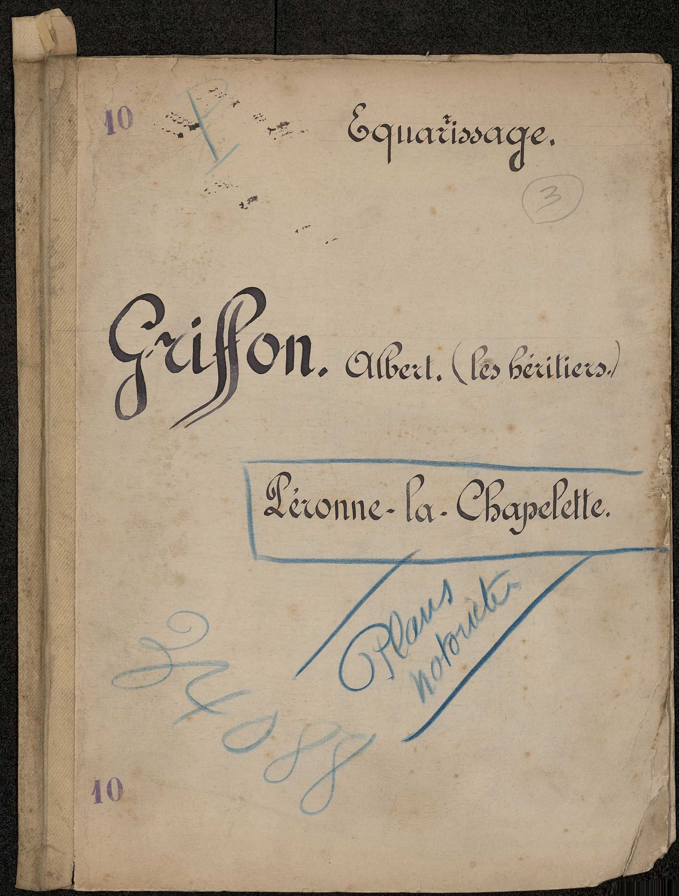 Péronne. Demande d'indemnisation des dommages de guerre : dossier Griffon (entreprise d'équarissage)