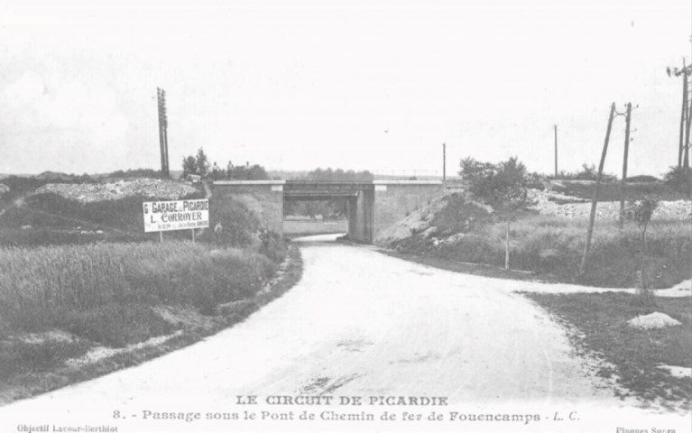Le circuit de Picardie - Passage sous le pont de chemin de fer de Fouencamps