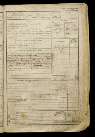 Foulon, Fernand Léopold, né le 02 septembre 1896 à Condé-Folie (Somme), classe 1916, matricule n° 513, Bureau de recrutement d'Amiens