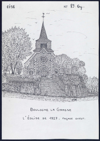 Boulogne-la-Grasse (Oise) : église de 1927 - (Reproduction interdite sans autorisation - © Claude Piette)