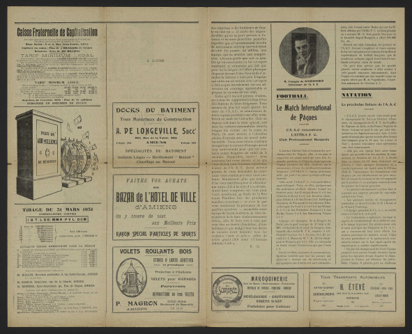 Bulletin mensuel de l'amicale des supporters de l'Amiens Athlétic Club (nouvelle édition) - Saison 1930-1931