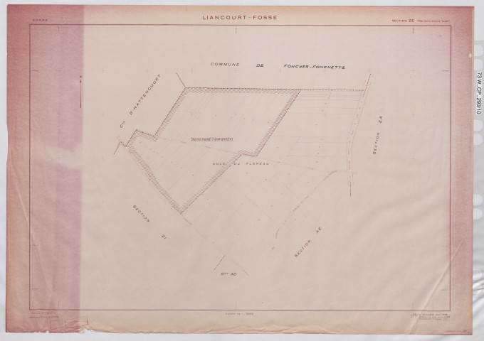 Plan du cadastre rénové - Liancourt-Fosse : section ZE