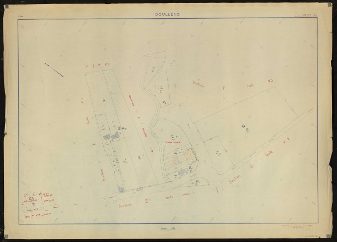 Plan du cadastre rénové - Doullens : section XC