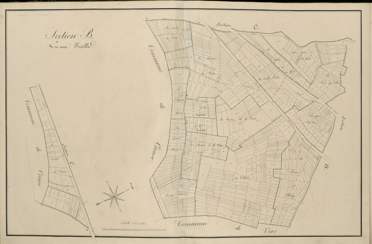 Plan du cadastre napoléonien - Atlas cantonal - Clairy-Saulchoix (Clairy) : B