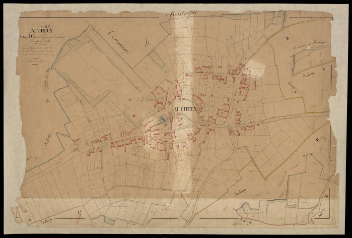 Plan du cadastre napoléonien - Autheux : Chef-lieu (Le) ; Bois la haut (Le), D2