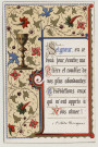 Seigneur, en ce beau jour, écoutez ma Prière et comblez de vos plus abondantes bénédictions ceux qui m'ont appris à vous aimer. Un calice. Souvenir de première communion de Antoinette Delorière faite en l'église de Notre-Dame de Blangy le 29 juin 1890