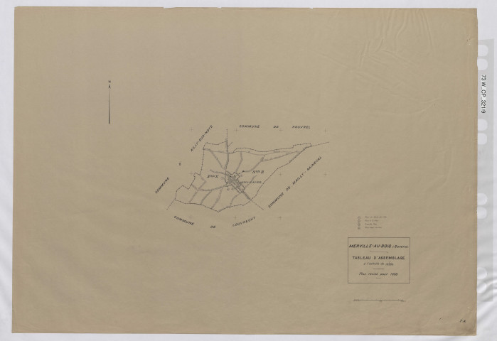 Plan du cadastre rénové - Merville-au-Bois : tableau d'assemblage (TA)