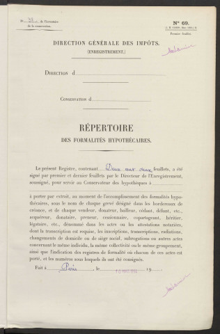 Répertoire des formalités hypothécaires, du 07/01/1955 au 09/05/1955, registre n° 038 (Conservation des hypothèques de Montdidier)