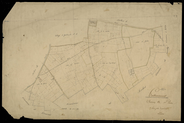 Plan du cadastre napoléonien - Hattencourt : A1