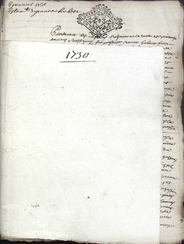Etude de Me Charles Machart à Amiens (étude n°16). Minutes de l'année 1730