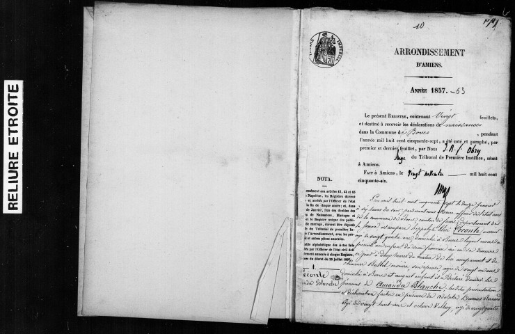 Boves : naissances, mariages, décès