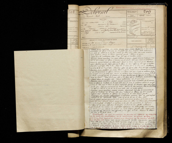 Dobrenel, Fernand Paul, né le 25 mars 1892 à Roye (Somme), classe 1912, matricule n° 209, Bureau de recrutement de Péronne