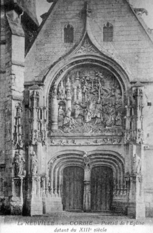 La Neuville sous Corbie - Portail de l'Eglise datant du XIIIè siècle