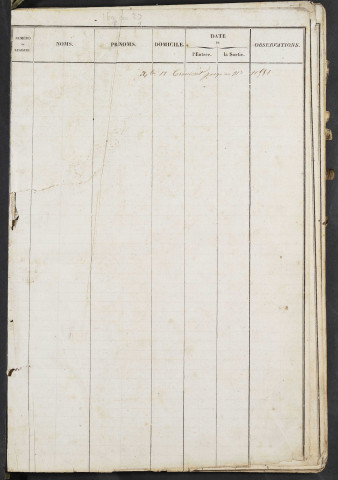 Maison de correction dite Bicêtre à Amiens. Répertoire alphabétique des registres d'entrée et de sortie : De 1839-1854. Janvier 1839 - Décembre 1854