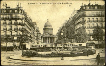 Carte postale "Paris - La rue Soufflot et le Panthéon" adressée par Emile Sueur (1886-1948) à sa fille Reine