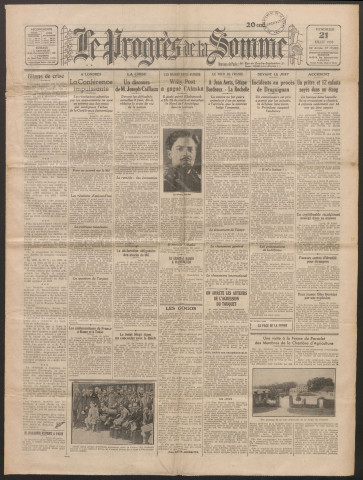 Le Progrès de la Somme, numéro 19685, 21 juillet 1933