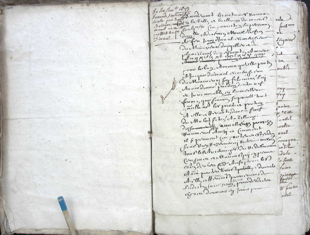 Etude de Me Pierre Lagrene à Amiens (étude n°4). Minutes des années 1673-1674