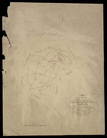 Plan du cadastre napoléonien - Neuville-Aux-Bois (Laneuville-aux Bois) : tableau d'assemblage