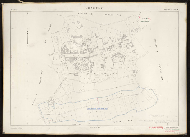 Plan du cadastre rénové - Lucheux : section I4