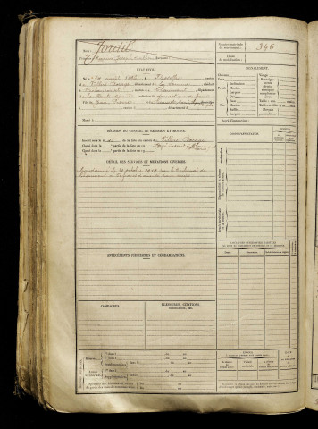 Jordil, Marius Joseph Anthime, né le 24 avril 1896 à Flesselles (Somme), classe 1916, matricule n° 346, Bureau de recrutement d'Amiens