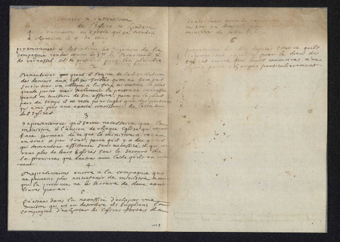 Lettre du consistoire de Houdan au synode de Charenton ; "modèle de lettres pour escrire au synode" (31 avril 1673)