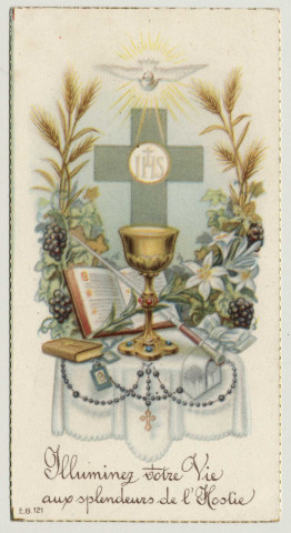 Illuminez votre vie aux splendeurs de l'hostie. Calice et hostie (l'eucharistie)