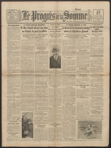 Le Progrès de la Somme, numéro 18990, 27 août 1931