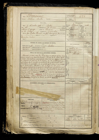 Lemoine, Arthur Charles, né le 08 décembre 1897 à Corbie (Somme), classe 1917, matricule n° 626, Bureau de recrutement d'Amiens