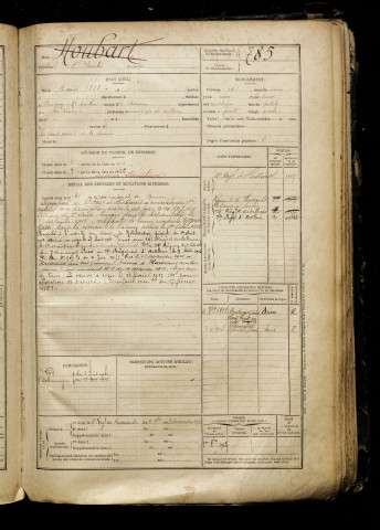Houbart, Charles, né le 04 août 1888, classe 1908, matricule n° 785, Bureau de recrutement d'Abbeville