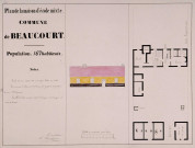 Beaucourt-sur-l'Ancre. Plan de la maison d'école mixte