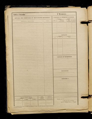 Inconnu, classe 1918, matricule n° 66, Bureau de recrutement de Péronne
