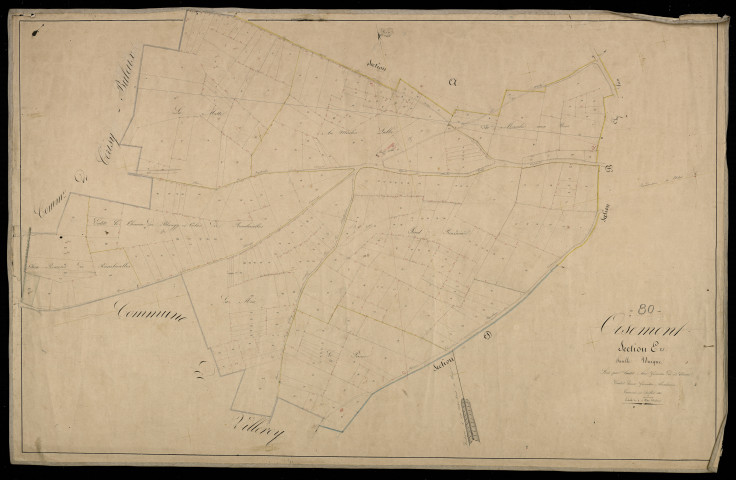 Plan du cadastre napoléonien - Oisemont : E