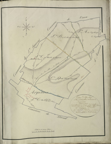 Plan du cadastre napoléonien - Argoeuves : tableau d'assemblage