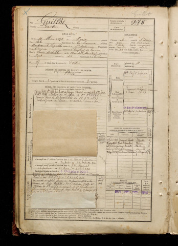 Guillot, Gaston, né le 04 mai 1873 à Poix-de-Picardie (Somme), classe 1893, matricule n° 978, Bureau de recrutement d'Amiens