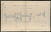 Plan de l'annexe de la section française dressé par Jules Bugeon et Joseph-Charles de Guirard de Montarnal pour l'Exposition internationale de Glasgow de 1901