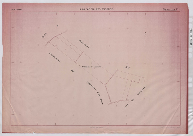 Plan du cadastre rénové - Liancourt-Fosse : section ZH