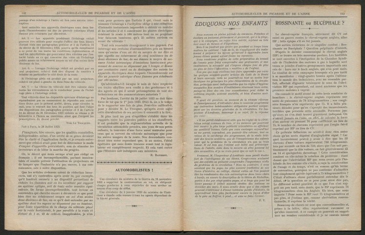 L'Automobile-club de Picardie et de l'Aisne. Revue mensuelle, 146, septembre 1923
