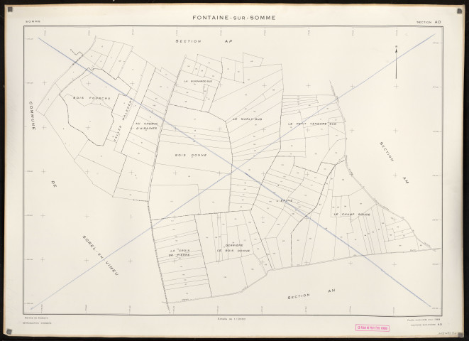 Plan du cadastre rénové - Fontaine-sur-Somme : section AO