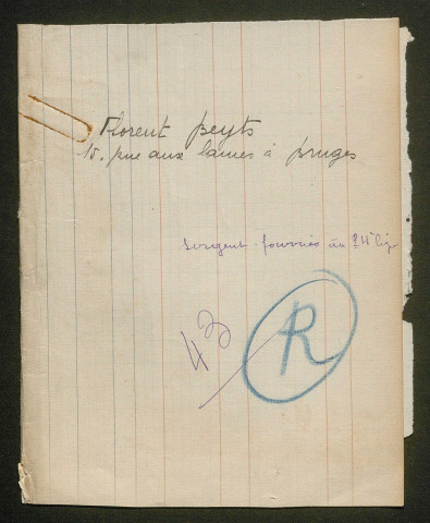 Témoignage de Beyst, Florent (Sergent fourrier) et correspondance avec Jacques Péricard