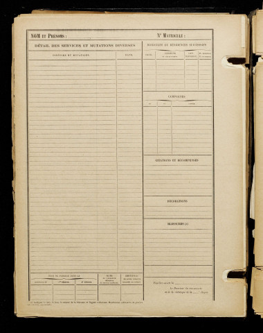 Inconnu, classe 1918, matricule n° 455, Bureau de recrutement de Péronne