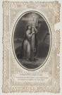 Image pieuse dentelle. Saint désir d'union à Jésus victime. La Croix du Christ