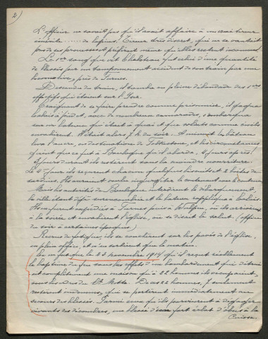 Témoignage de Chaboteau, Henri et correspondance avec Jacques Péricard