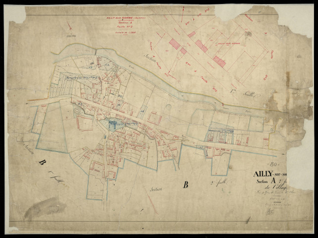 Plan du cadastre napoléonien - Ailly-sur-Somme (Ailly sur Somme) : Village (Le), A2
