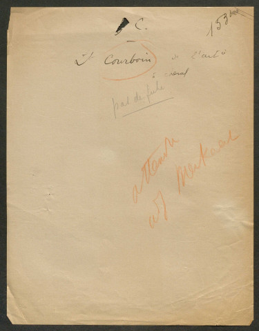 Témoignage de Courboin (Lieutenant) et correspondance avec Jacques Péricard