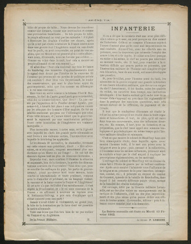 Amiens-tir, organe officiel de l'amicale des anciens sous-officiers, caporaux et soldats d'Amiens, numéro 11 (novembre 1911)