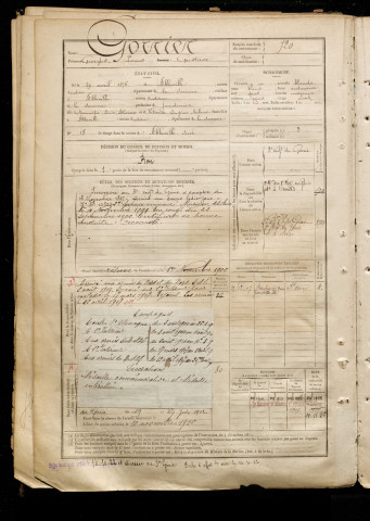Gorrier, Georges Louis Gustave, né le 29 avril 1876 à Abbeville (Somme), classe 1896, matricule n° 720, Bureau de recrutement d'Abbeville