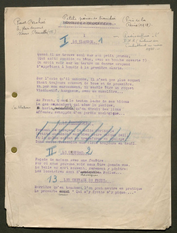 Témoignage de Brohée, Paul (Poète) et correspondance avec Jacques Péricard