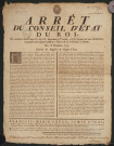 Arrêt du Conseil d'Etat du Roi, qui commet le sieur Comte d'Agay, Intendant de Picardie, à effet de pourvoir aux inondations auxquelles sont sujettes plusieurs vallées de la Génaralité d'Amiens, du 28 décembre 1773