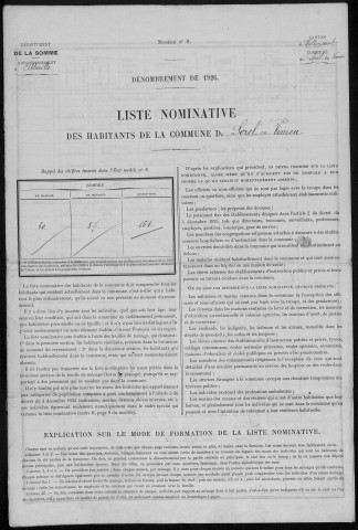 Recensement de la population : Sorel-en-Vimeu