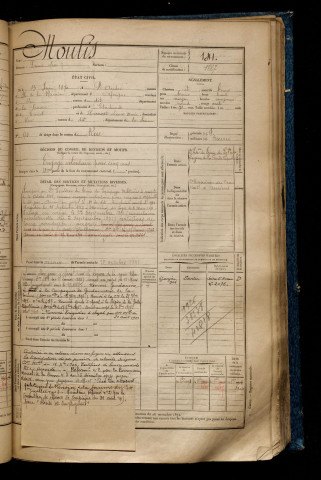 Moulis, Ernest Léon, né le 13 juin 1870 à Saint-André (Charente), classe 1890, matricule n° 141, Bureau de recrutement d'Abbeville